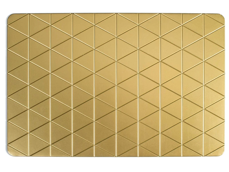H&H Set of 6 Placemats in Abs and Aluminium Color Gold 43x28 cm