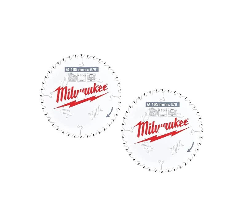 Milwaukee 2 Piece 165mm Circular Saw Blade Set 165mm Assorted Teeth 30mm