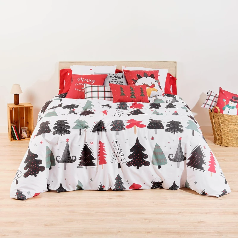 BELUM | Christmas Duvet Cover 50% Cotton - 50% Polyester, Duvet Cover with Buttons Laponia 5 200 x 200 cm