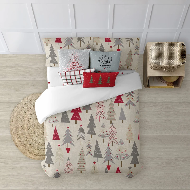 BELUM | Christmas Duvet Cover 50% Cotton - 50% Polyester, Duvet Cover with Buttons Laponia 6 200 x 200 cm