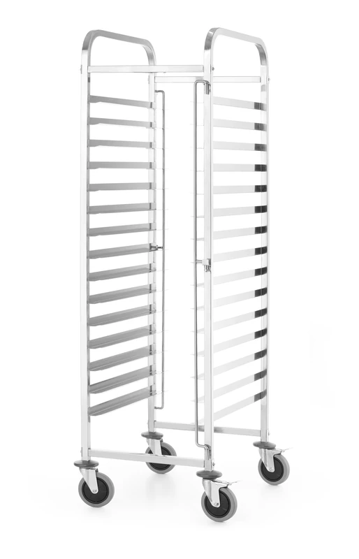 HENDI Sheet metal transport trolley 15x 600x400, HENDI, Kitchen Line, 15 trays guides 600x400, silver, 470x620x(H)1735mm