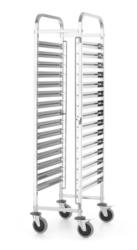 HENDI Container transport trolley 15x GN 1/1, HENDI, Kitchen Line, 15 guides for containers GN1/1, GN 1/1, silver, 380x550x(H)1735mm