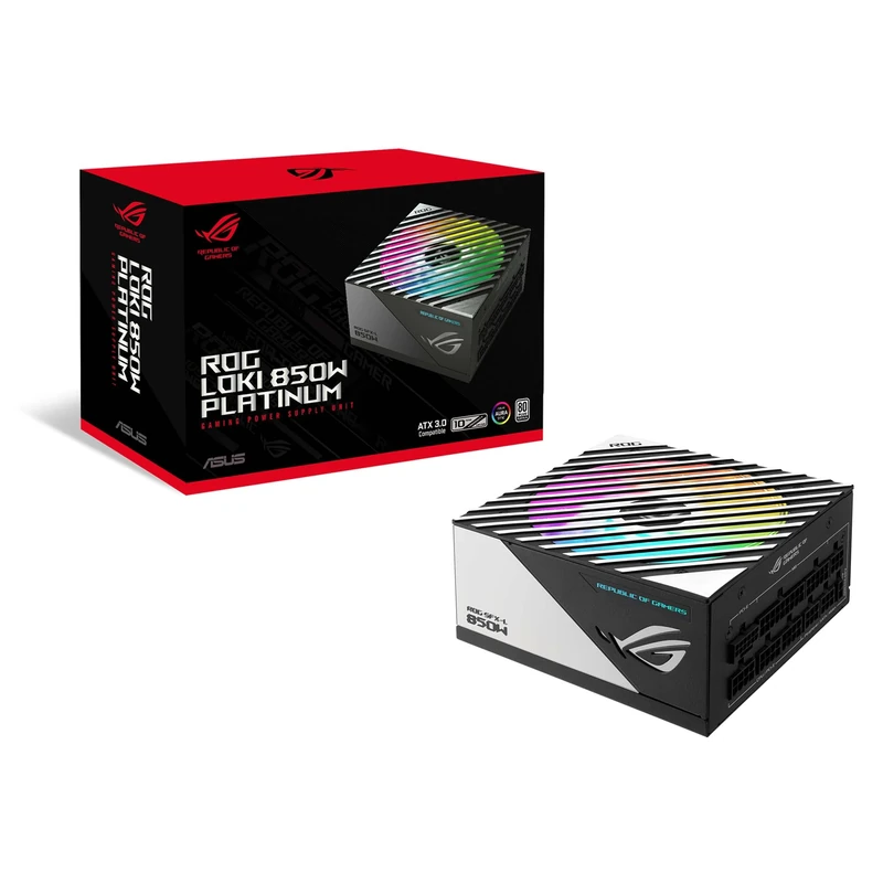 Asus 850W ROG LOKI SFX-L Platinum PSU, Small Form Factor, Fully Modular, 80+ Platinum, 0dB Fan Button, RGB, ATX-to- SFX Bracket, 10 Year Warranty