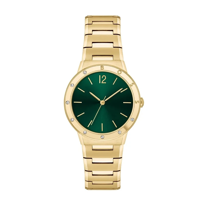 BOSS Analogue Quartz Watch for Women Breath Collection with Gold Colored Stainless Steel Bracelet - 1502649