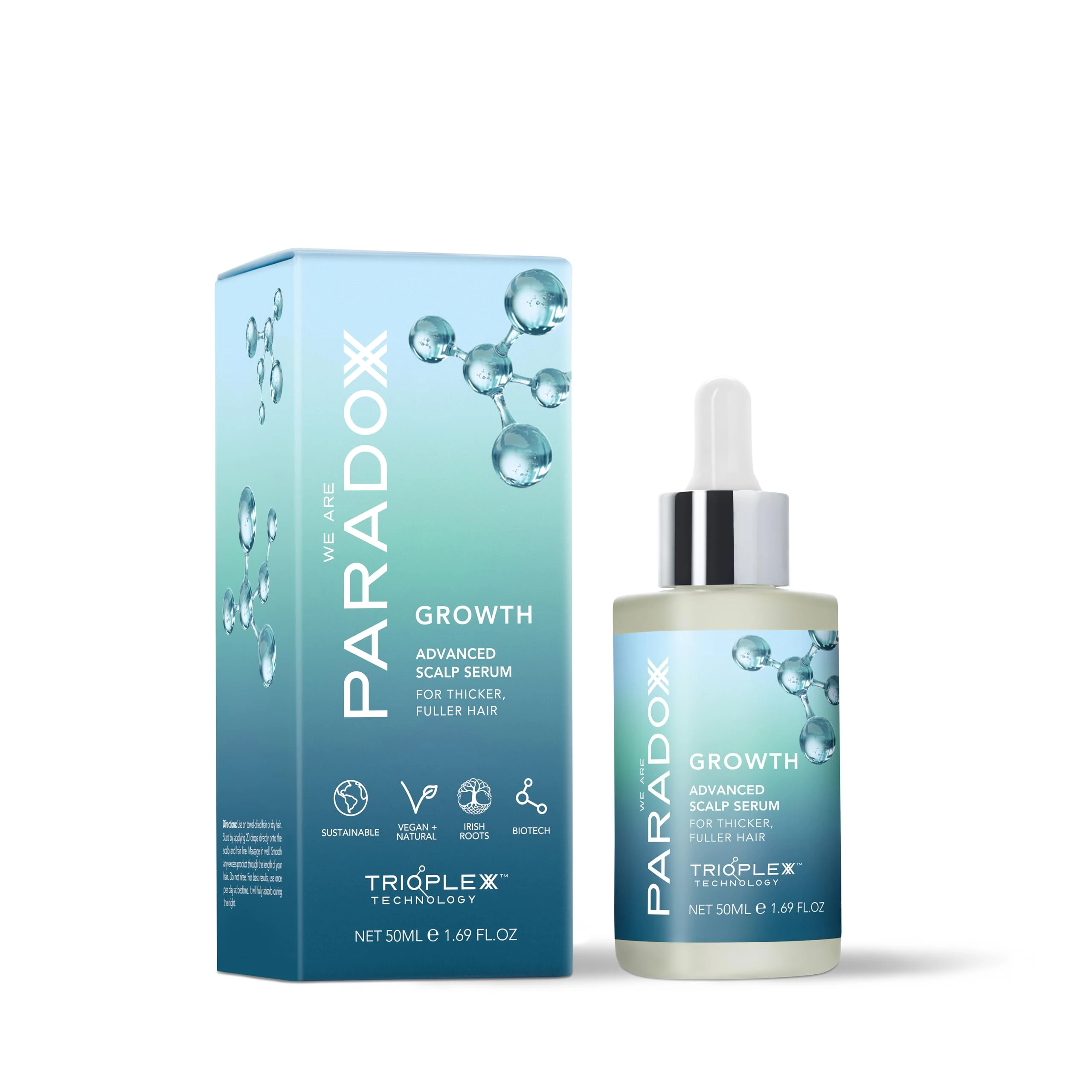 WE ARE PARADOXX Scalp Serum 50ml, Thicker Healthier Hair, Trioplexx Technology for Scalp and Hair Follicle Stimulation, Advanced Growth, Beauty Gift, Travel Size, Vegan and Cruelty Free