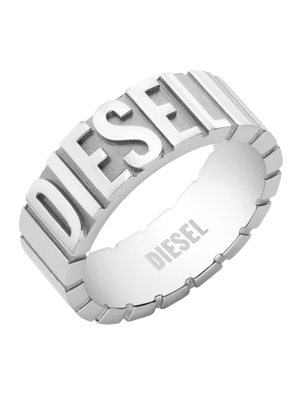 Diesel Men's Stainless Steel Band Rings, 10, Light silver tone - Image 1