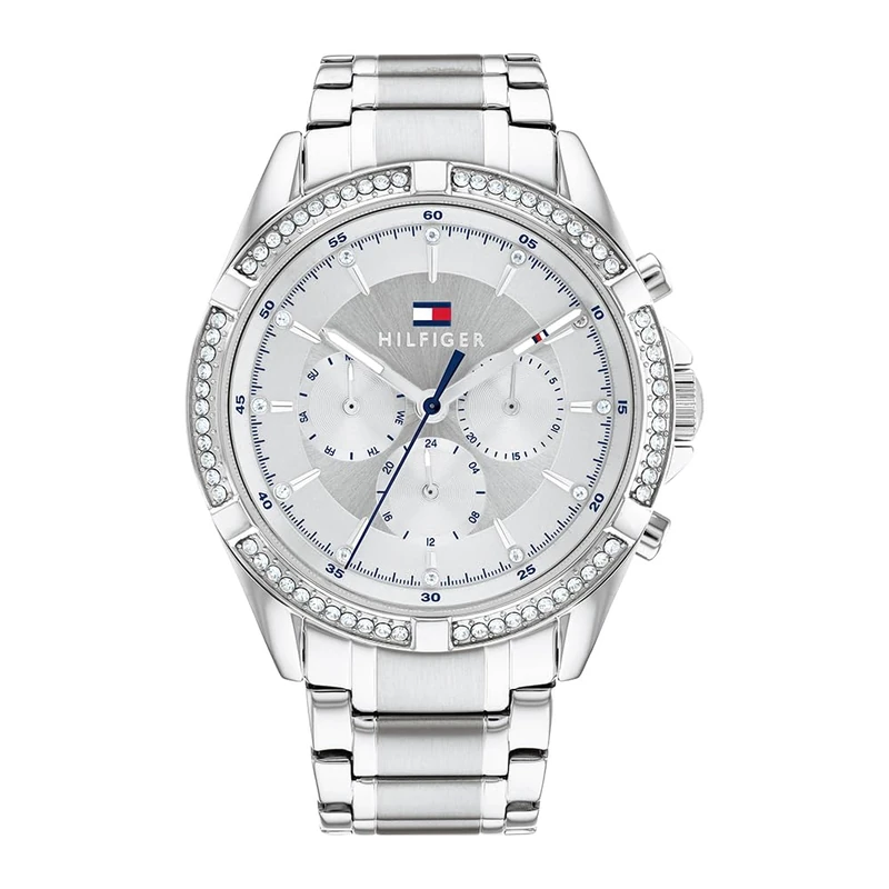 Tommy Hilfiger Analogue Multifunction Quartz Watch for Women with Silver Stainless Steel Bracelet - 1782557