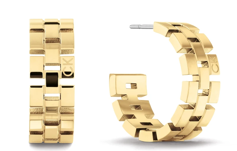 Calvin Klein Women's GEOMETRIC Collection C Shape Earrings in Yellow Gold - 35000250