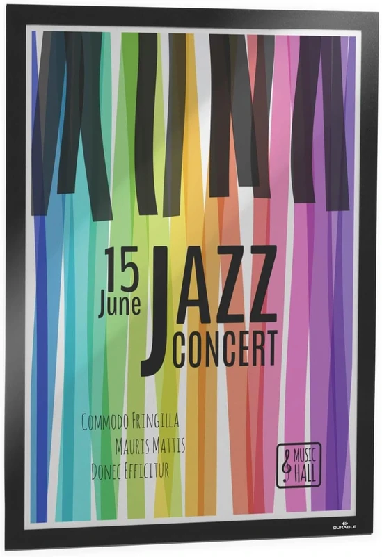 Durable DURAFRAME Poster A2 - Self-Adhesive Poster Frame - UV-Resistant - Black - Perfect for Displaying Large Format Information - Pack of 1