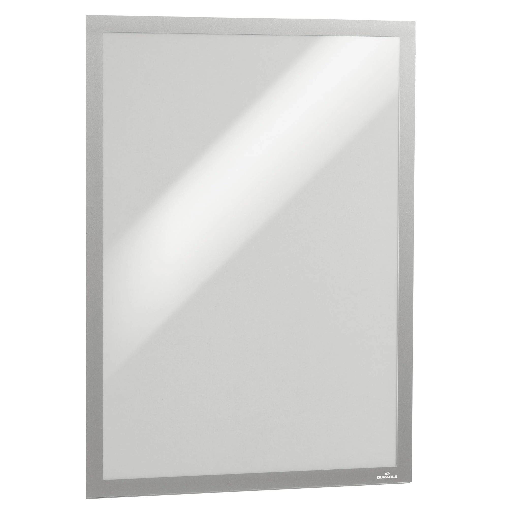 Durable DURAFRAME Poster 50 x 70mm - Self-Adhesive Poster Frame - UV-Resistant - Silver - Perfect for Displaying Large Format Information In Offices, Schools, Retail, etc. - Pack of 1