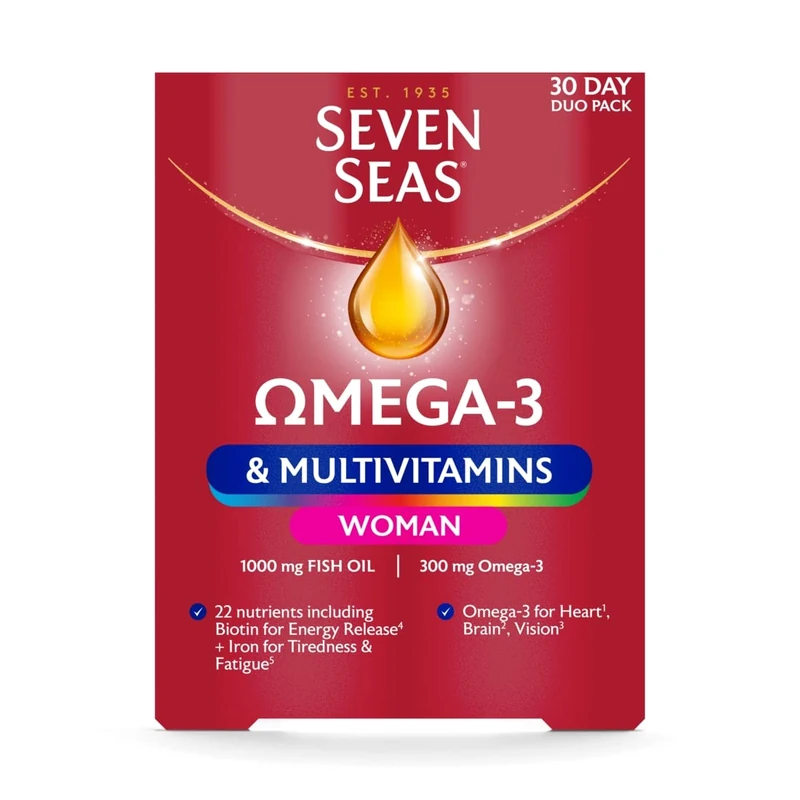 Seven Seas Omega-3 and Multivitamins Woman 30 Day 60 Capsules/Tablets Duo Pack