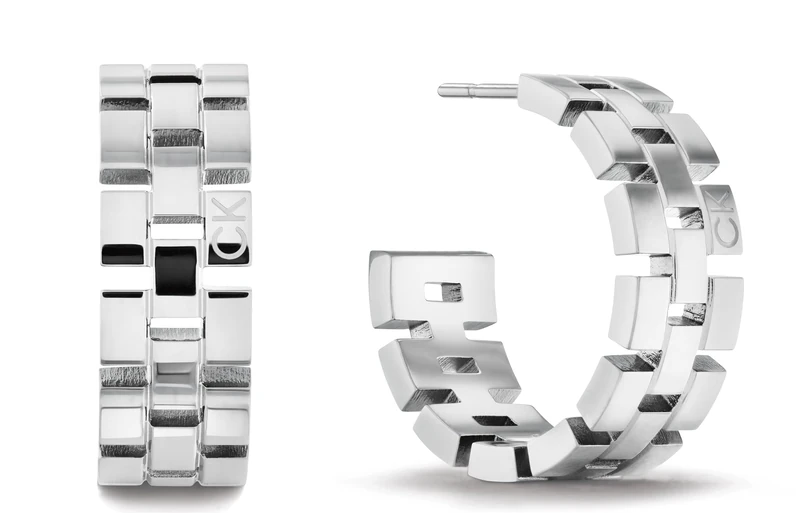 Calvin Klein Women's GEOMETRIC Collection C Shape Earrings in Stainless Steel - 35000249
