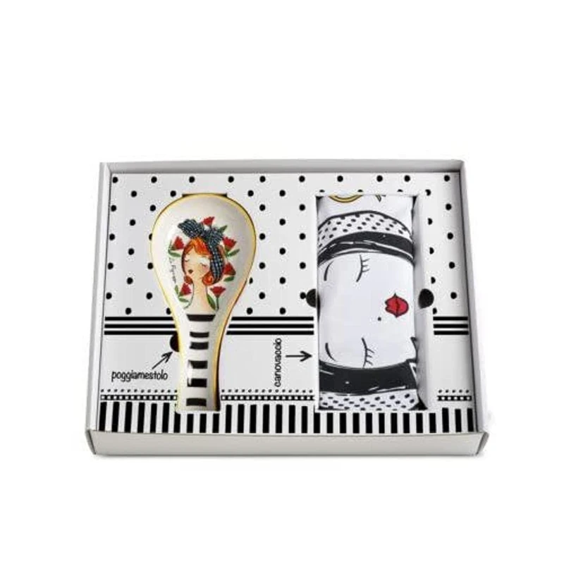 Egan Le Pupazze Tea Towel and Spoon Rest Set 214032