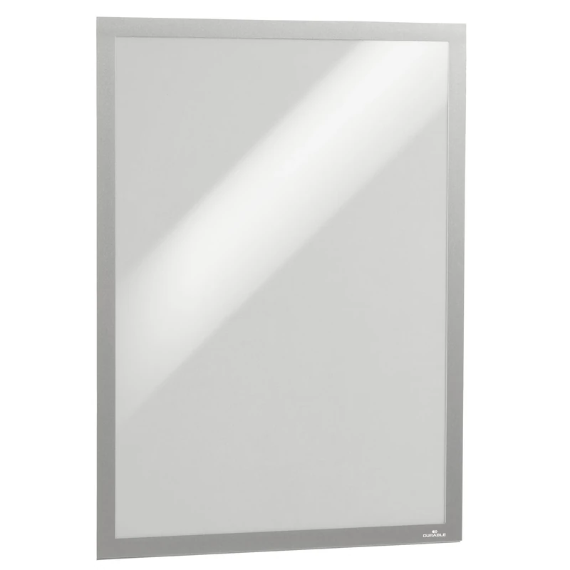 Durable DURAFRAME Poster 70 x 100mm - Self-Adhesive Poster Frame - UV-Resistant - Silver - Perfect for Displaying Large Format Information In Offices, Schools, Retail, etc. - Pack of 1
