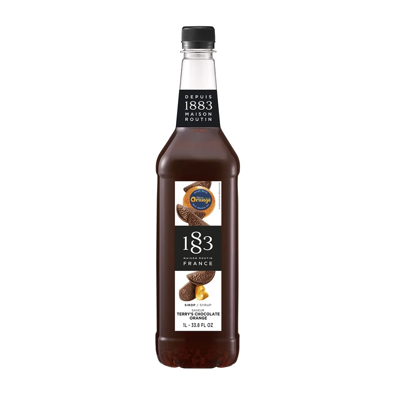 1883 Maison Routin Premium Terry's Chocolate Orange Syrup Perfect for Coffee & Drinks - Vegan-Friendly, Allergen-Free, No Artificial Colours or Preservatives - 1L PET Bottle