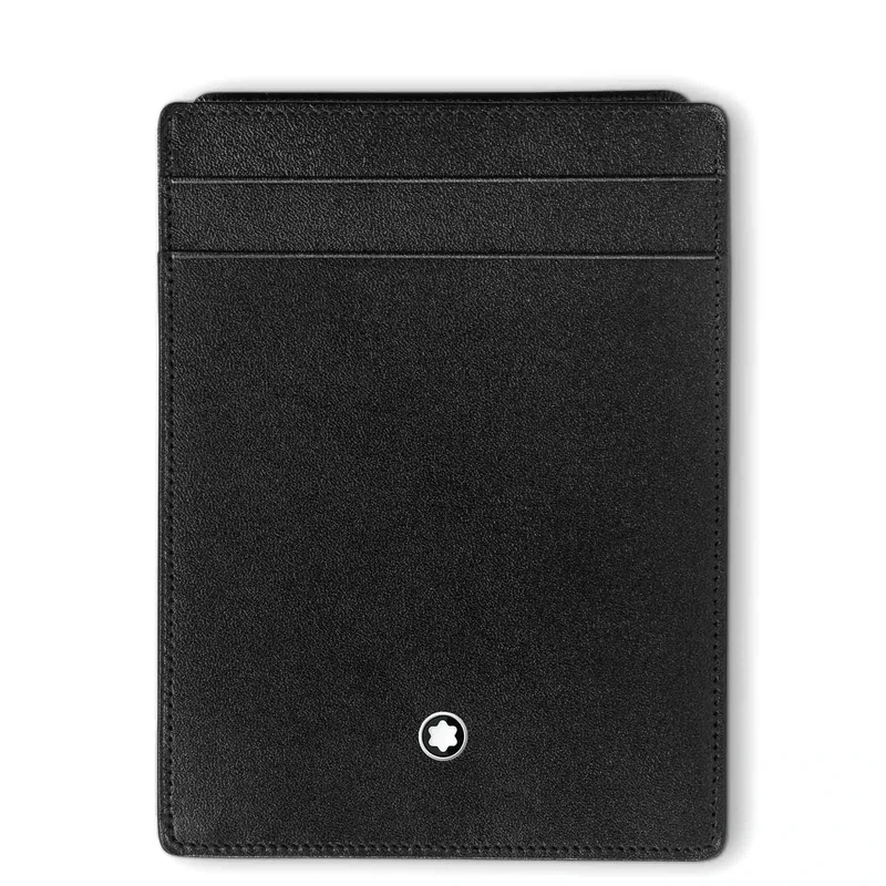 Montblanc 4cc 130070 Leather ID Card Holder 12 cm x 9 cm x 0.5 cm Black, Black, 12cm, Modern