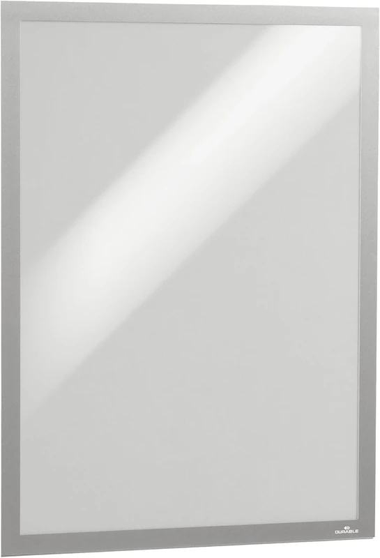 Durable DURAFRAME Poster A2 - Self-Adhesive Poster Frame - UV-Resistant - Silver - Perfect for Displaying Information In Retail Shops, etc. - Pack of 1