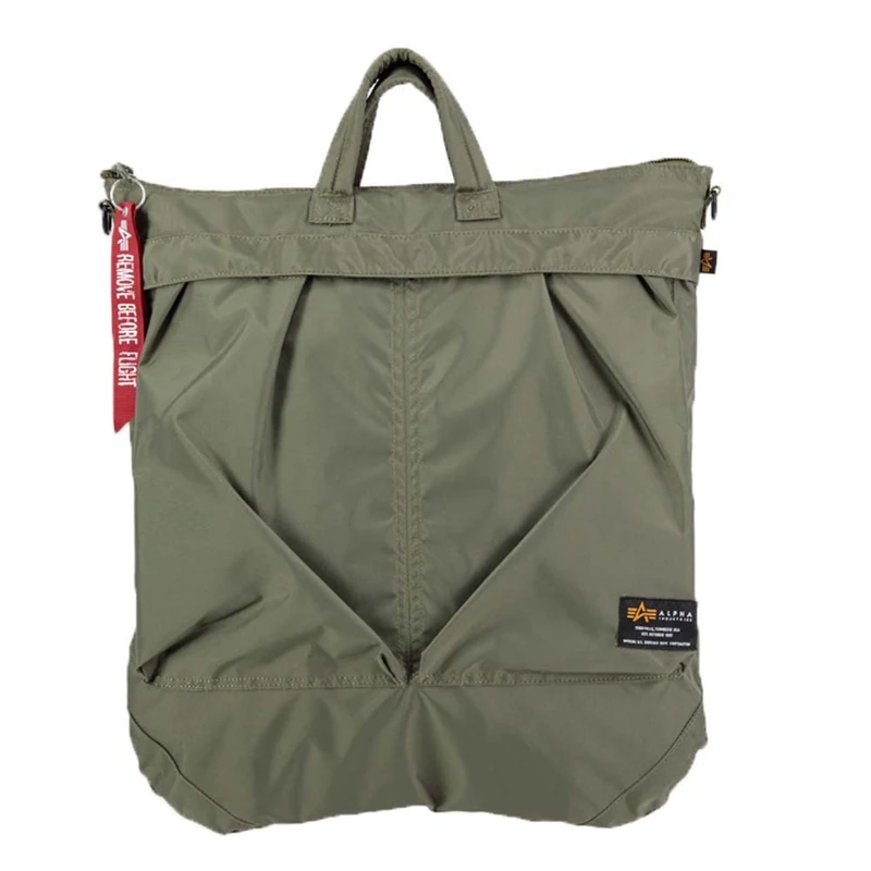 Alpha Industries Unisex's Label Helmet Shoulder Bag, Dark Olive, One Size