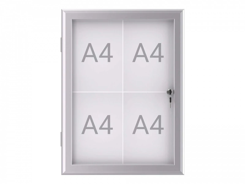 MAUL MAULexcite, Size 4 x A4, Aluminium Frame, Flat Construction, Glass Door, with Lock