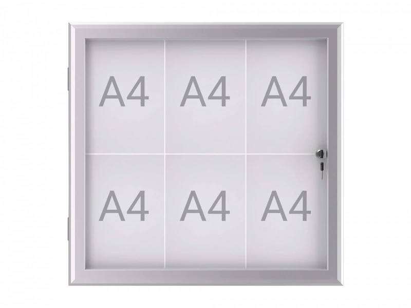 MAUL MAULexcite, Size 6 x A4, Aluminium Frame, Flat Construction, Glass Door, with Lock