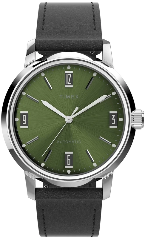 Timex Men's Analogue Automatic Watch with a Leather Strap Marlin Automatic