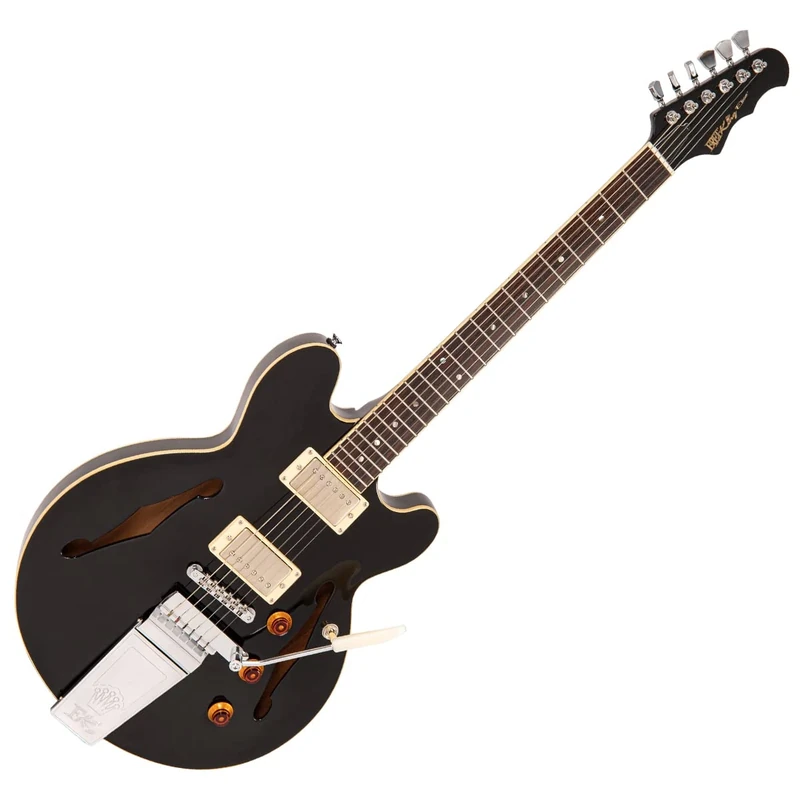 Fret-King Elise Custom with vintage style Vibrato - Gloss Black