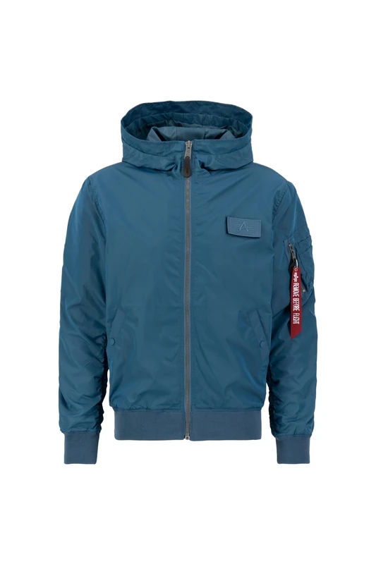 Alpha Industries MA-1 LW Hooded Bomber Jacket for Men Vintage Marine