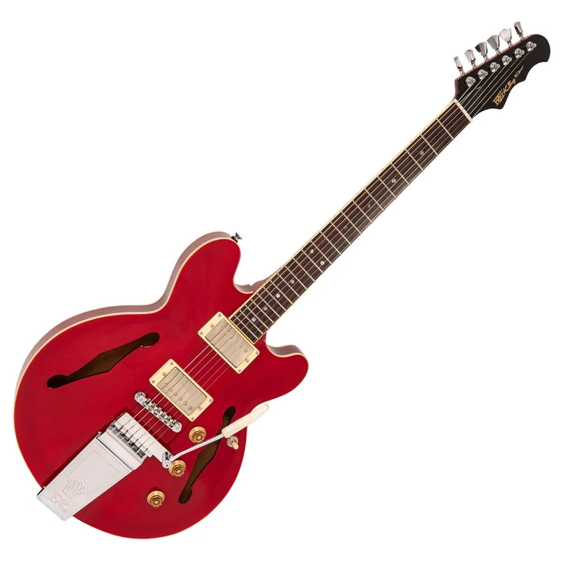 Fret-King Elise Custom with vintage style Vibrato - Cherry Red