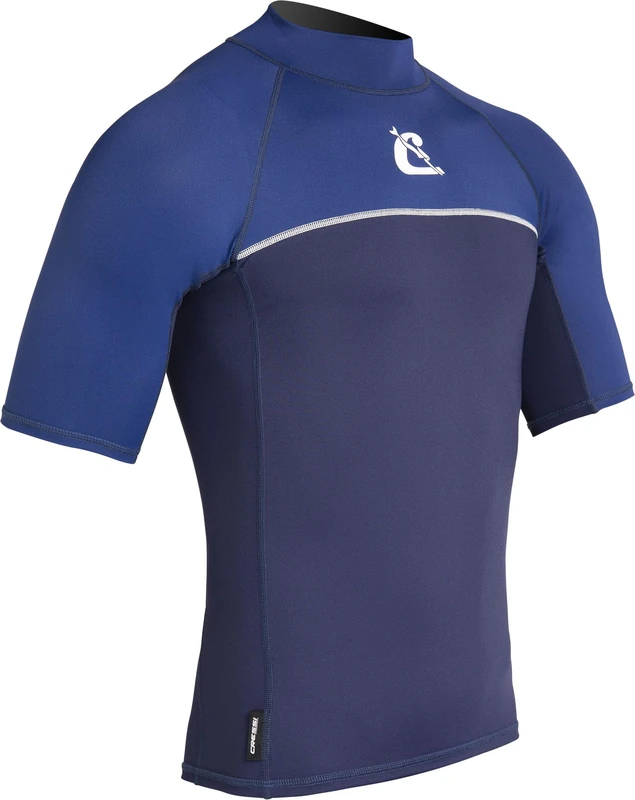 Cressi Shield Man Rash Guard Short/SL - Protective Rash Guard for Sup and Water Sports, Blue/Royal Blue, XS, Men's