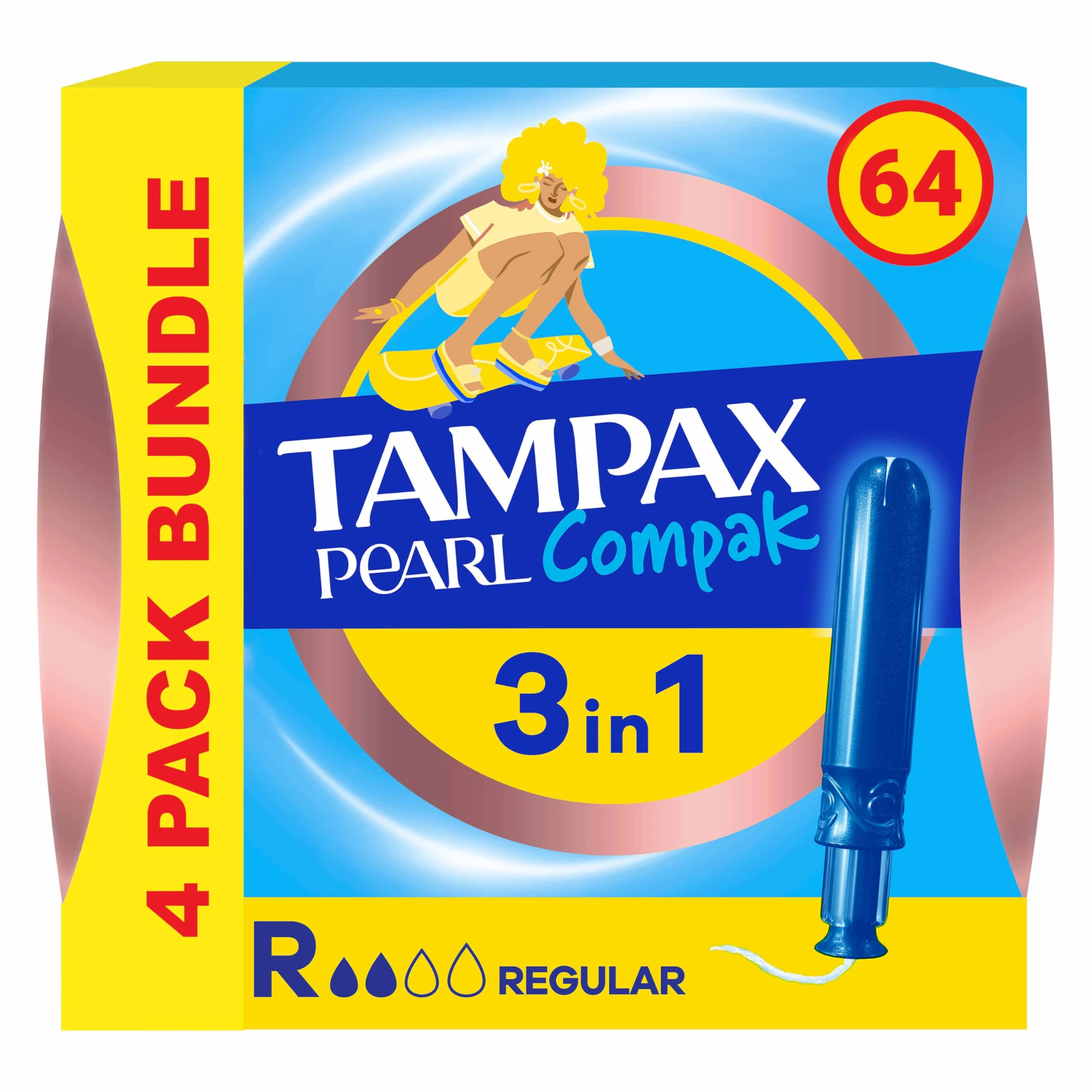 Tampax Compak Pearl Tampons Regular 16CT CSx4