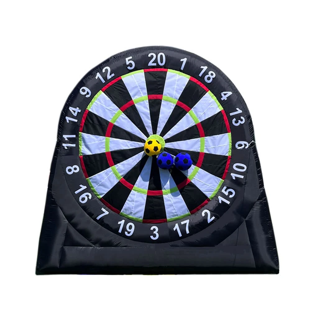 Giant Outdoor Inflatable Soccer Dart Board with 8pcs Soccer Ball&350W Blower&Support Frame for Kick Dartboard Sport Game (3m height)