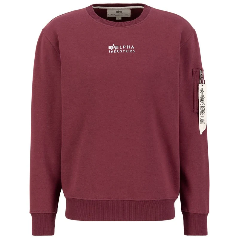 ALPHA INDUSTRIES Emb Sweater Sweatshirt, Organic Burgundy, XXL