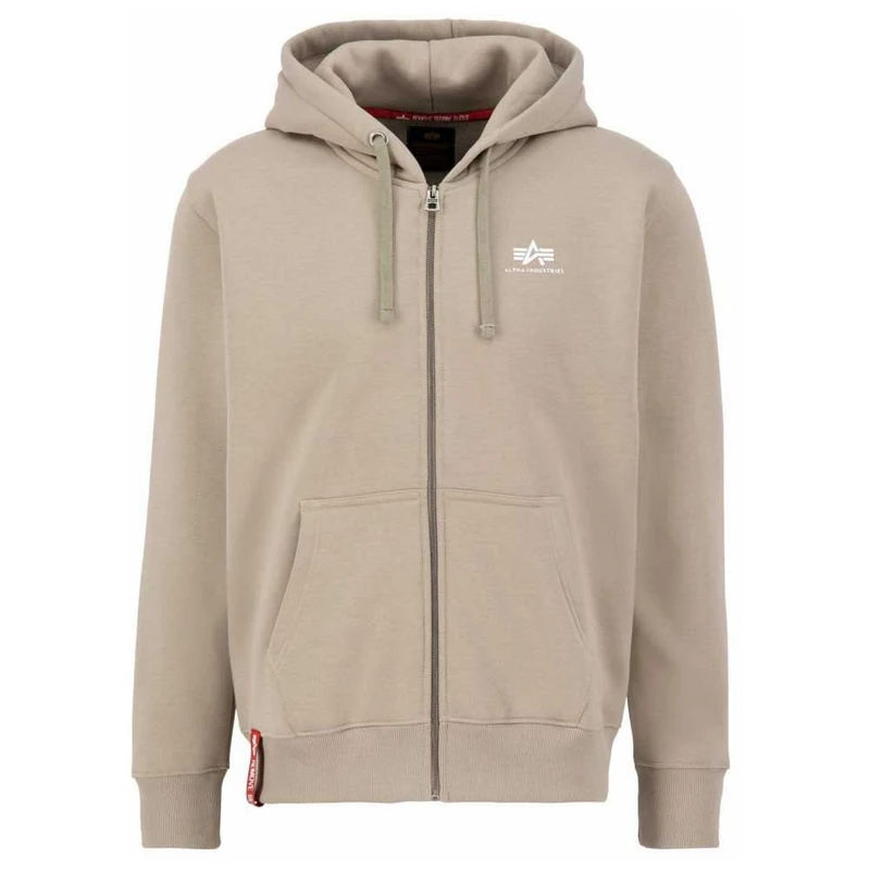 Alpha Industries Basic Zip SL Hooded Sweat for Men Vintage Sand