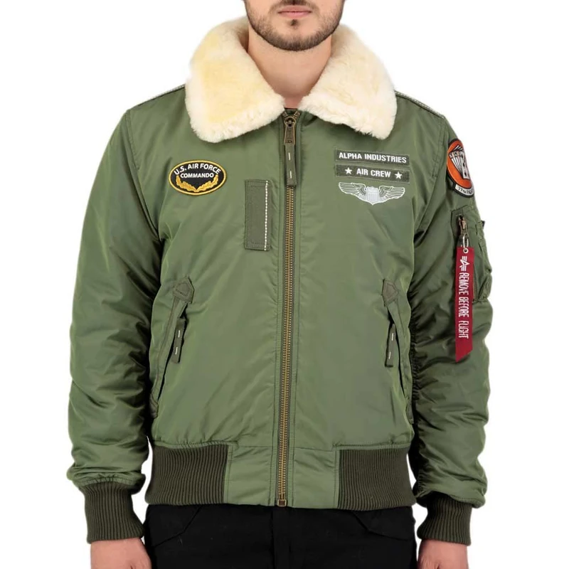 Alpha Industries Injector III Air Force Bomber Jacket for Men Sage-Green