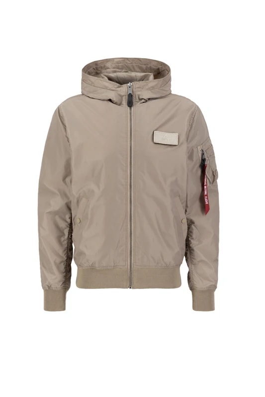 Alpha Industries MA-1 LW Hooded Bomber Jacket for Men Vintage Sand