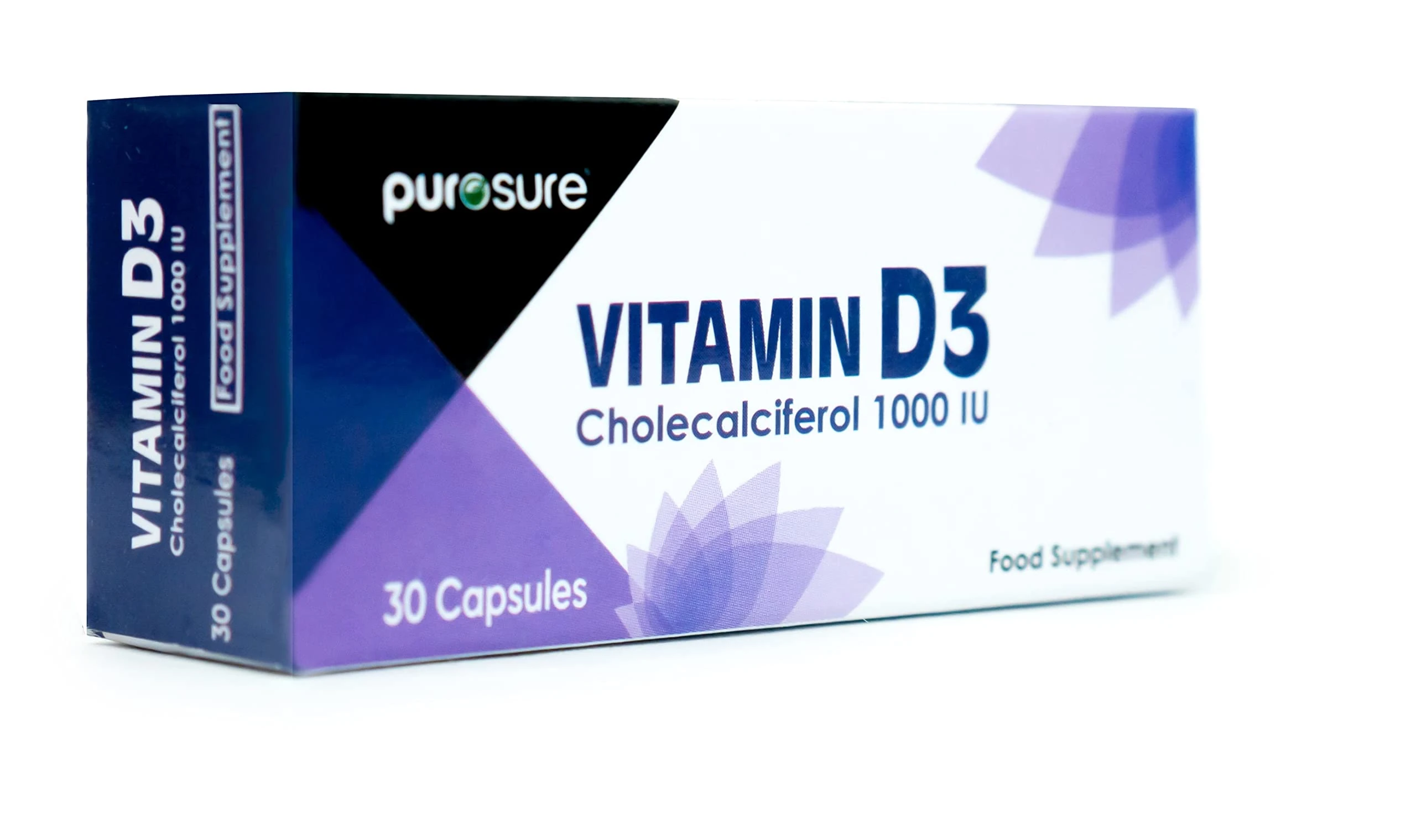 Vitamin D3 1000 IU - 30 Capsules - High Potency, Easy to Swallow Pure Vitamin D Softgel Capsules - Vitamin D3 Supplements Helps Boost Health and Immune System