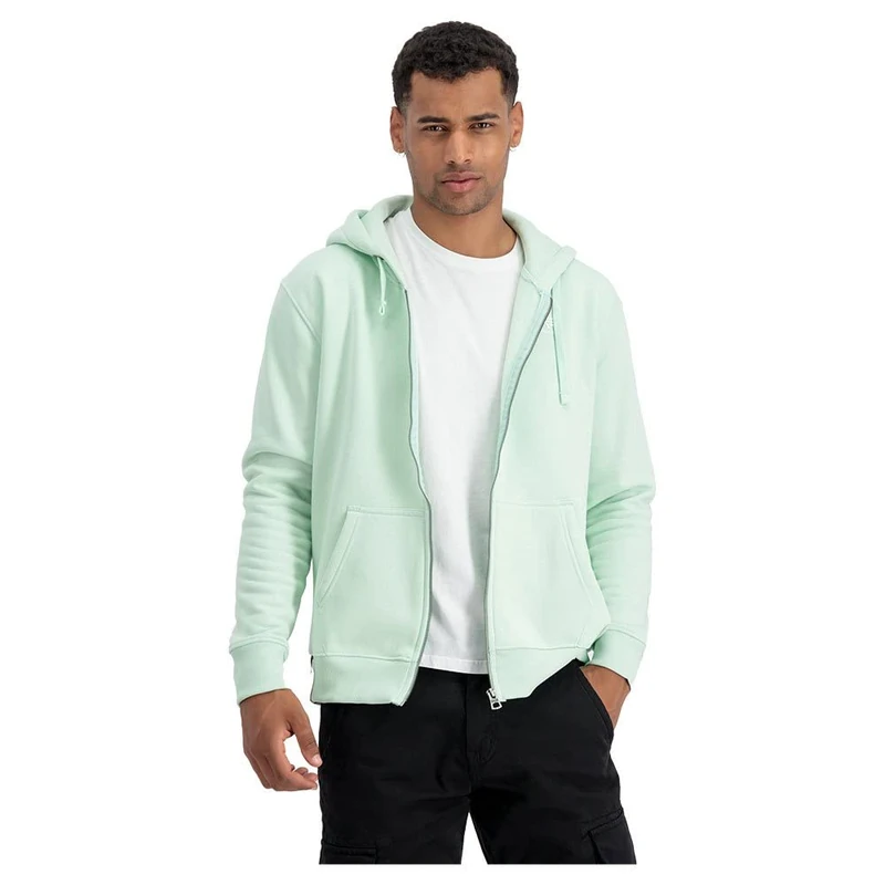 Alpha Industries Basic Zip SL Hooded Sweat for Men Mint