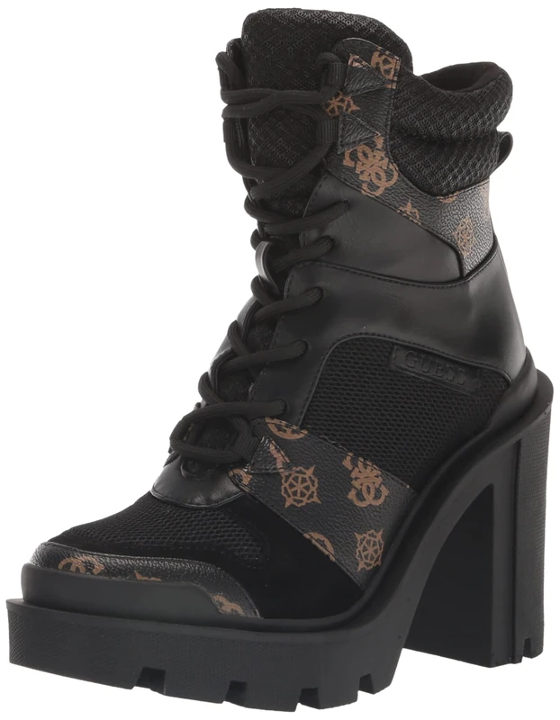 GUESS Women's Tadbit Ankle Boot, Black/Brown 001, 6.5 UK