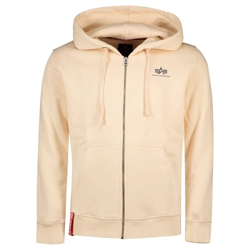 Alpha Industries Men's Basic Zip SL Hooded Sweat Sweatshirt, Jet Stream White, 3XL