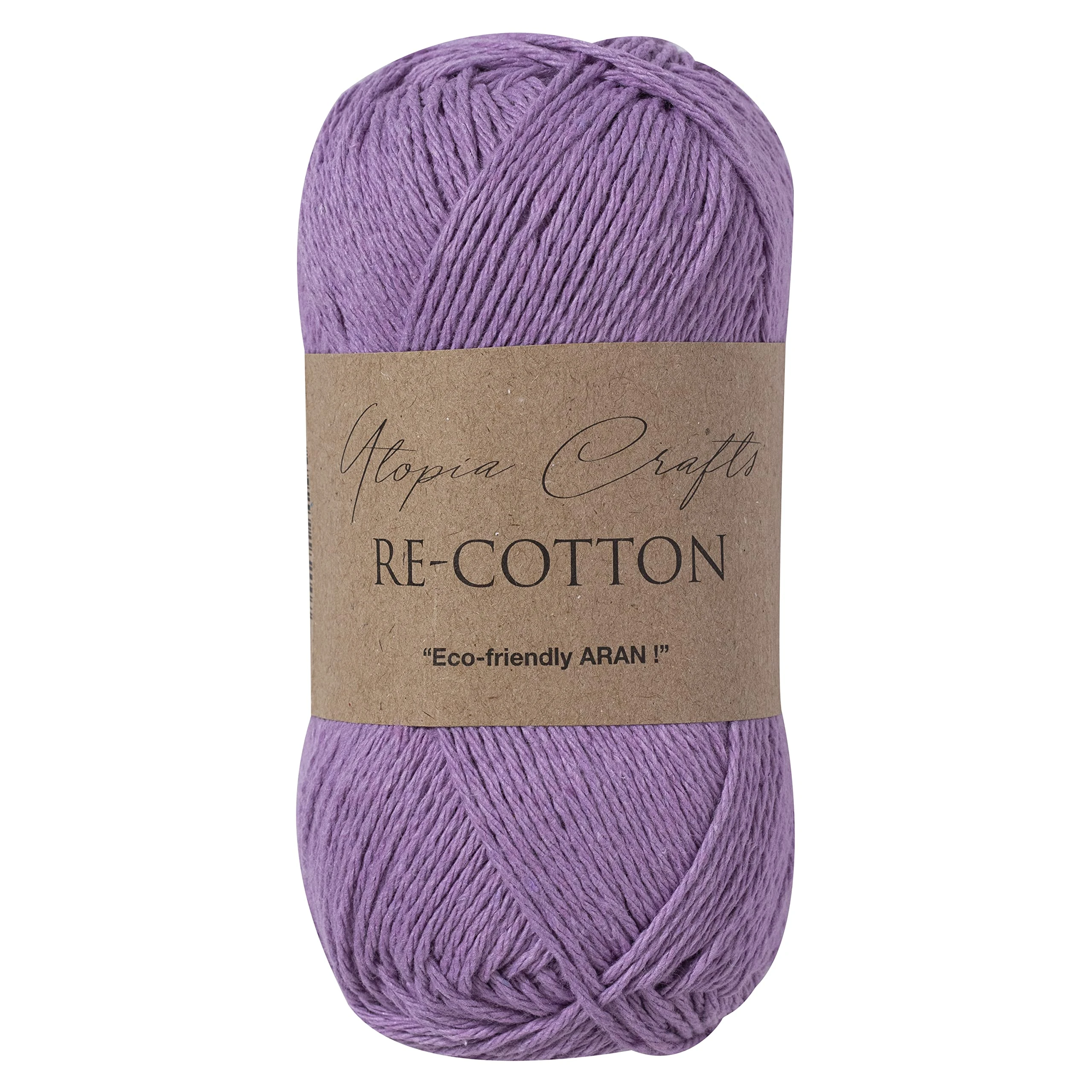 Utopia Crafts Re-Cotton Knitting Yarn, 100g (Viola Purple)
