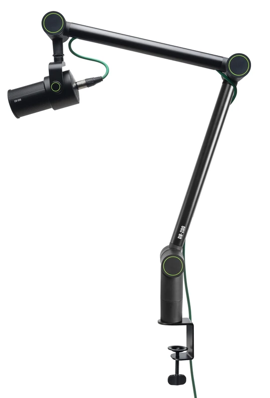 Mackie DB-200 Professional Microphone Boom Arm With Desktop Mount and Integrated Cable Management Cutouts