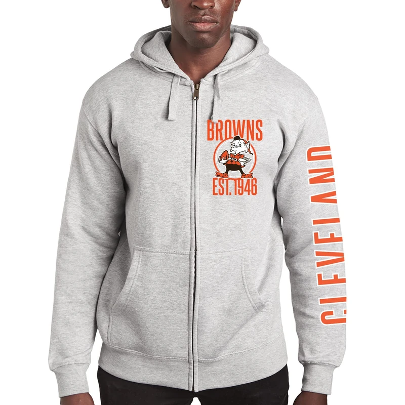 Junk Food Unisex's NFL MVP Zip Hoodie Sweatshirt Hooded, Grey, XL