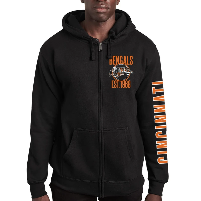 Junk Food Clothing x NFL - MVP Zip Hoodie - Full Zip Adult Unisex Hooded Fleece Sweatshirt - Zip Up Hoodie for Men and Women