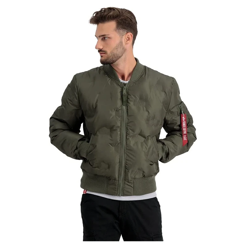 ALPHA INDUSTRIES Ma-1 Emb. Logo Puffer Coat, Dark Olive, S