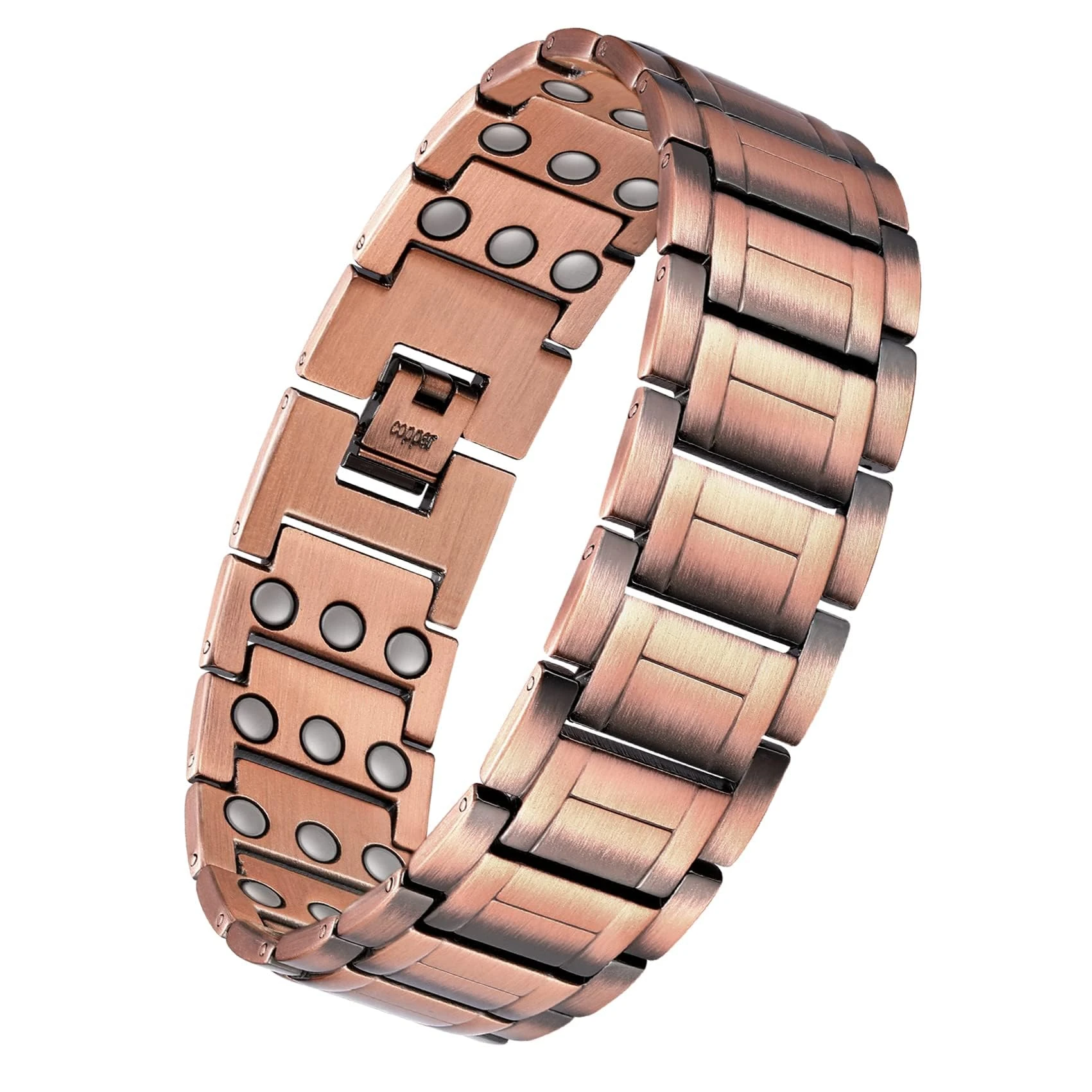 Jeracol 99.99% Soild Copper Bracelets for Men,3X Magnetic Bracelets Men with Ultra Strength Magnets,Adjustable Size&Jewelry Gift Box