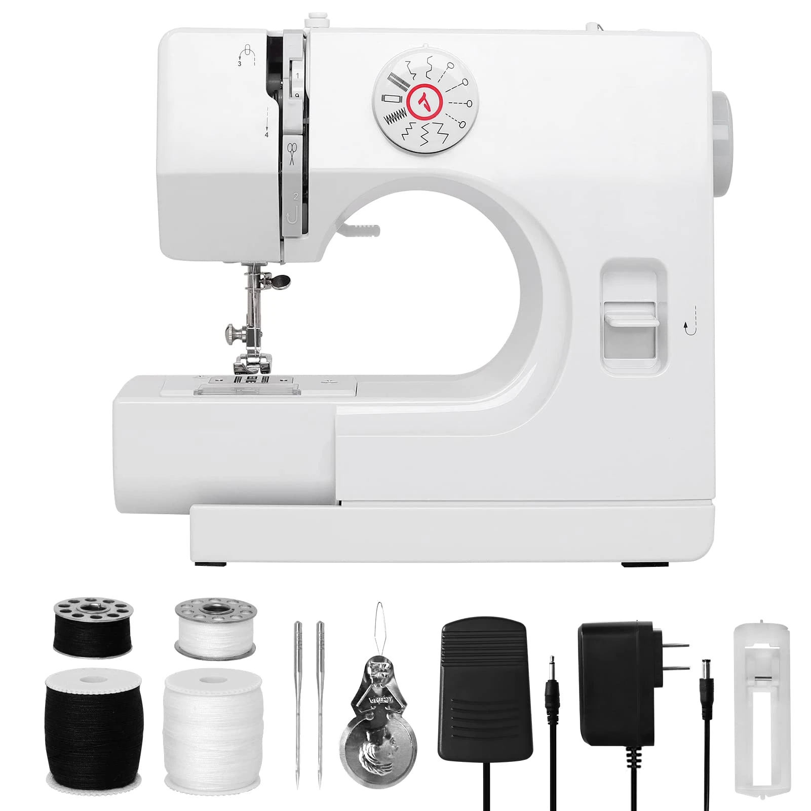 WENMILY Sewing Machine Upgraded Multi-function Sewing Machine with12 Stitches, Double Thread, 2 Speeds, Reverse Sewing,Mini Portable for Beginners