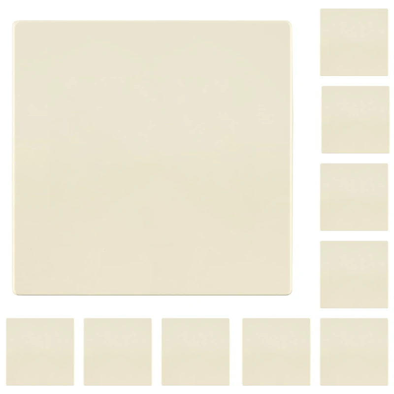LIDER Double Blank Wall Plate, Temperature and Impact Resistant, UL Listed, Polycarbonate Thermoplastic, Screwless Design, Matte Finish, Modern Upgrade, Midsize, 2-Gang, 4.88” x 4.92”, Light Almond