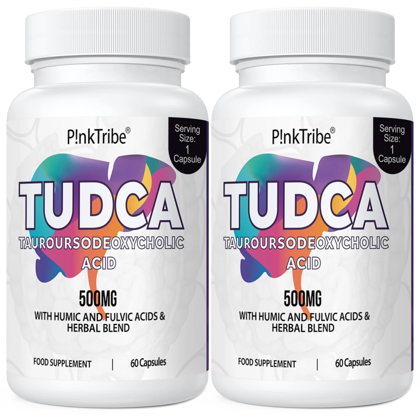 TUDCA 500mg, Tauroursodeoxycholic Acid with Humic and Fulvic Acids, Beet Root and More, Tudca Bile Salt Supplement for Liver Health, Digestion, Detox and Repair (Pack of 2)