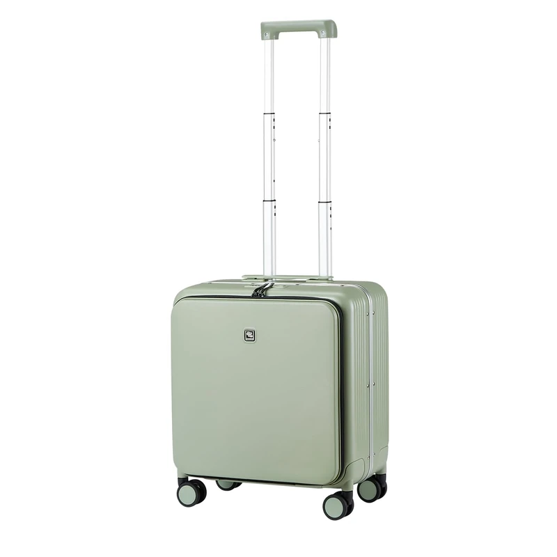 Hanke Upgrade Carry On Luggage Cabin Suitcase, 20'' Suitcase with Front Laptop Pocket, TSA Suitcase Locks Travel Rolling Luggage Aluminum Frame PC Hardside with Spinner Wheels(Bamboo Green)