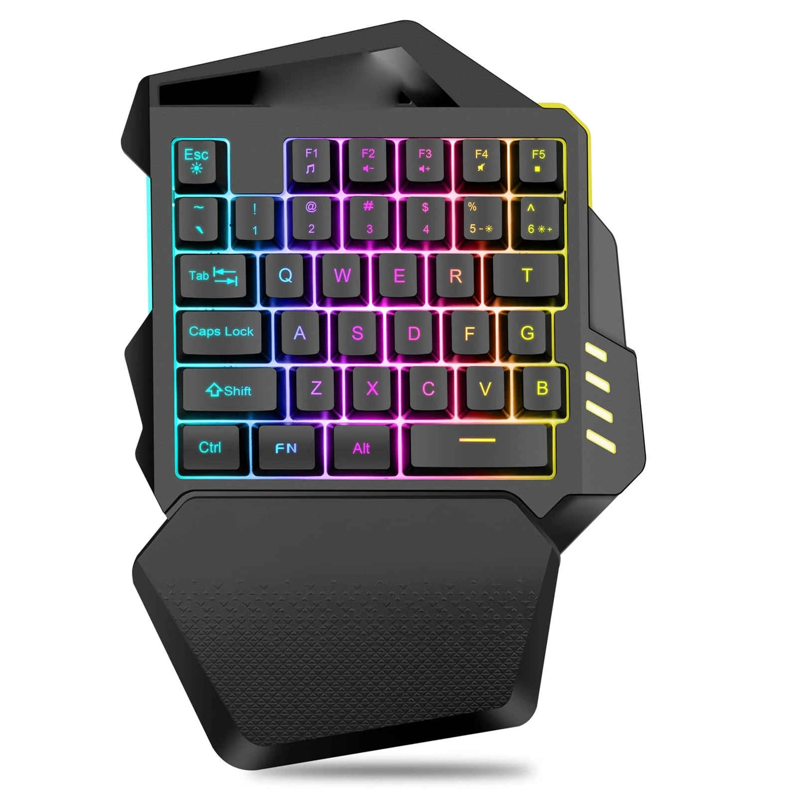 VBESTLIFE One Handed RGB Gaming Keyboard, Type C 2.4G Wireless 35 Keys Single Handed Keyboard, Mini Gaming Keypad, for PC Gamer